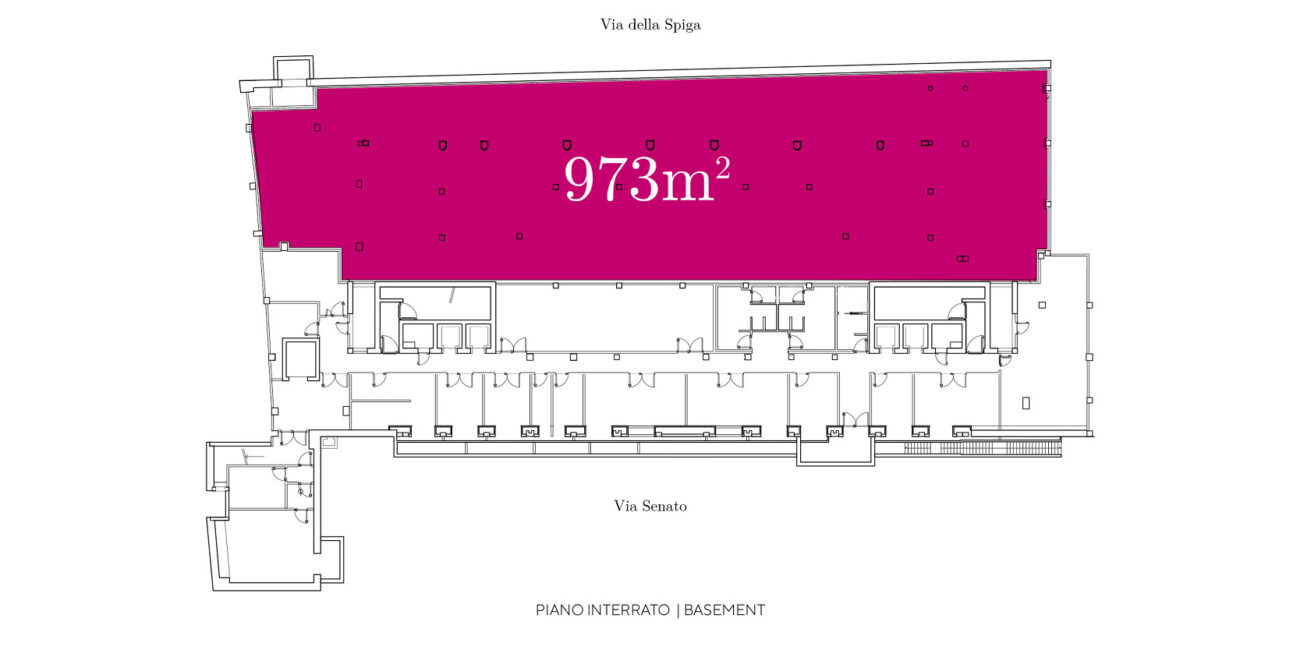 Planimetrie Via della Spiga - Piano Interrato