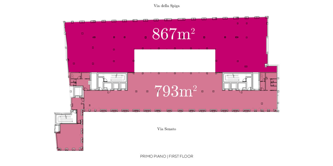 Planimetrie Via della Spiga - Primo Piano